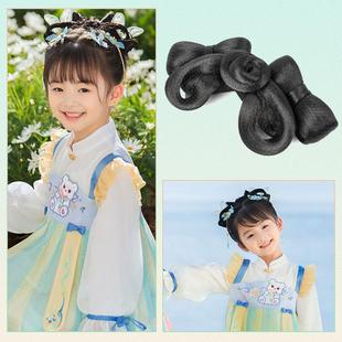 新款直销古装汉服造型假发新款女童小号发包发髻春晓双儿童蝴蝶结