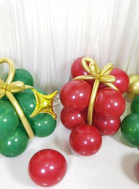 直销新款10寸加厚墨绿色气球森系生日派对布置七夕节活动圣诞节in