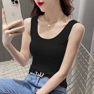 打底衫 薄款 背心女夏季 內(nèi)搭外穿上衣舒適 修身 工字無(wú)袖 短款 直銷新款