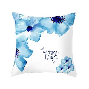 新款直销现代简约蓝色几何大理石抱枕套 家居沙发靠枕靠垫套 亚马