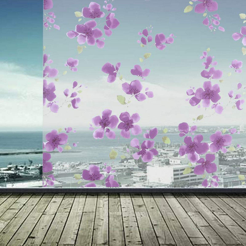 60*200cm removable pvc flower privacy decorative window film