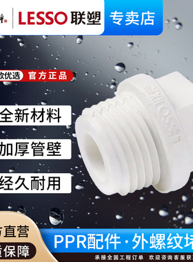 联塑PPR给水管配件20 25 32外螺纹堵头4分6分1寸外丝外牙热熔管件