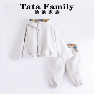 洋气百搭连帽潮酷时尚 2025年新款 夹克上衣 冲锋衣外套套装 男童秋季