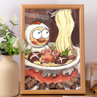香菇炖鸡你太美蔡徐坤坤ikun小黑子恶搞抽象世界名画搞笑摆件挂画