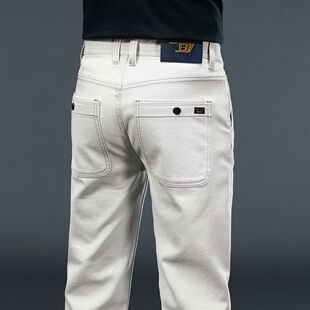 2026春夏季新款高端男士牛仔裤修身直筒商务百搭时尚舒适休闲长裤