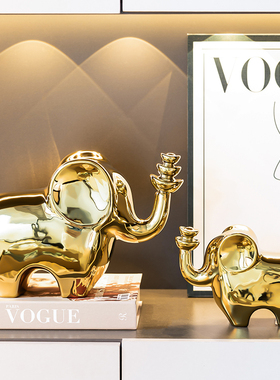 印谈大象摆件玄关电视柜摆件