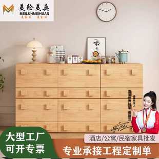 全实木电视柜模块组合客厅小户型收纳储物柜一体黑色中古高卡门柜