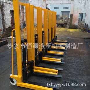 卸车手推车堆垛机升高车 恒源1吨液压升降堆高车叉车装