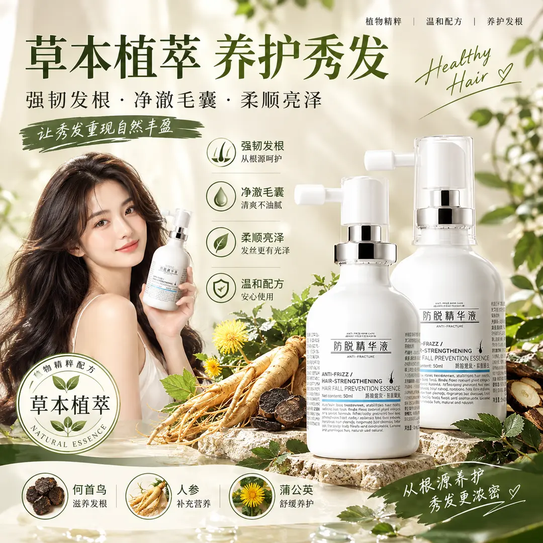 坛南本草防脱精华液有机密发喷雾