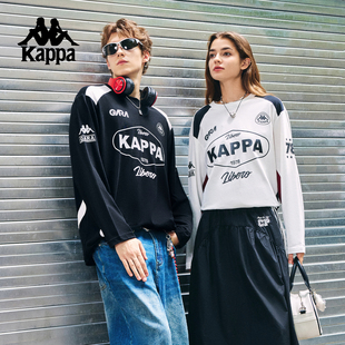 Kappa卡帕背靠背秋季新品运动长袖T恤男女同款复古时尚赛车氛围