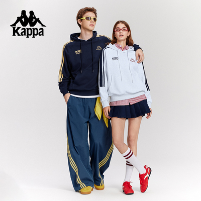 Kappa卡帕背靠背情侣连帽卫衣女秋季新款运动泽西风长袖上衣男款