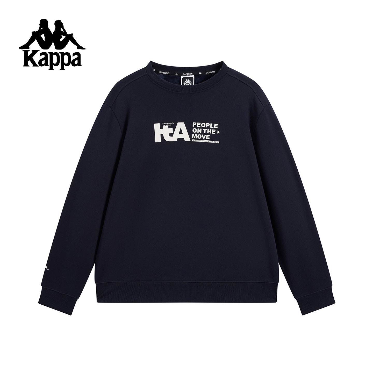 Kappa卡帕纯棉运动卫衣男款秋季针织套头衫加绒休闲外套2025新款