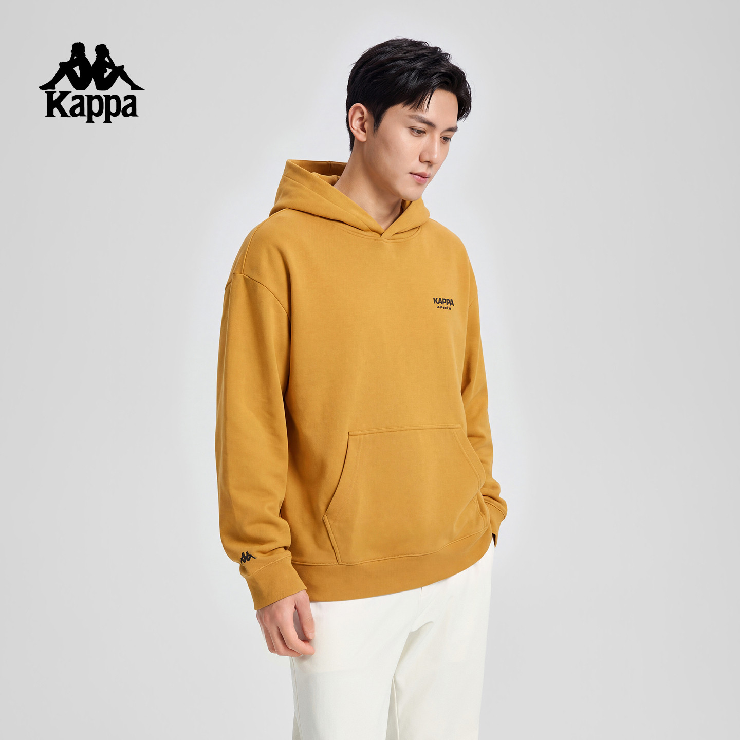 Kappa男士连帽套头卫衣复古宽松
