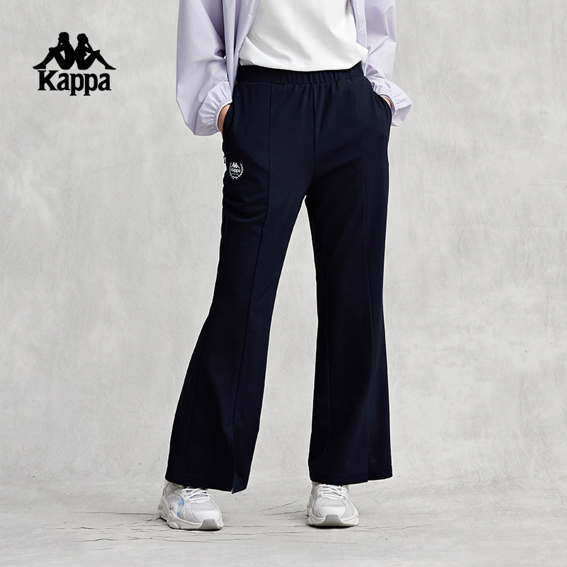 Kappa卡帕背靠背复古九分裤女2025新款凉感运动休闲裤喇叭裤夏季