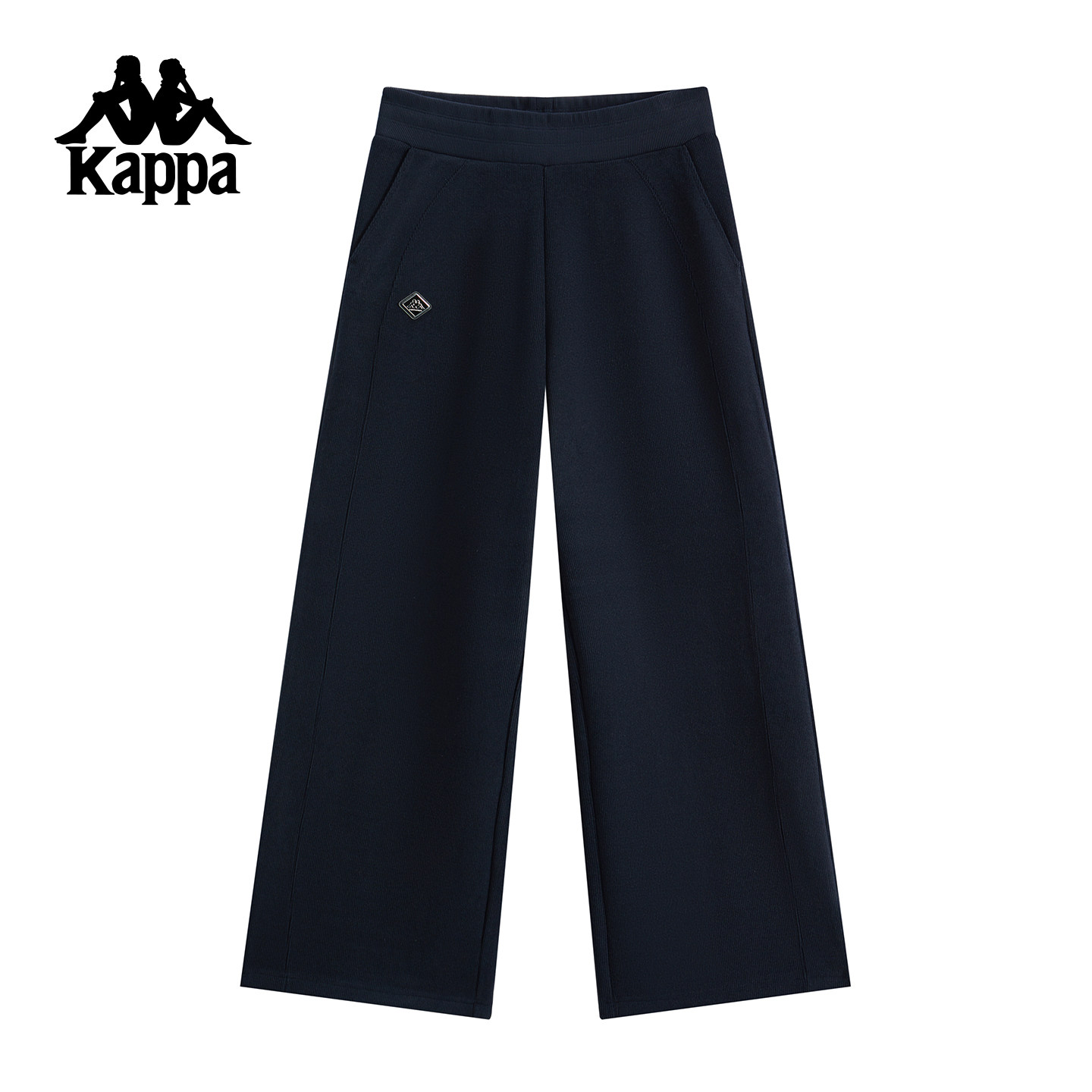 Kappa卡帕背靠背秋季宽松直筒运动裤女2025新款针织休闲裤阔腿裤