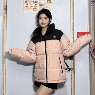 Kappa卡帕背靠背情侣复古运动羽绒服女面包服外套保暖防寒服男款