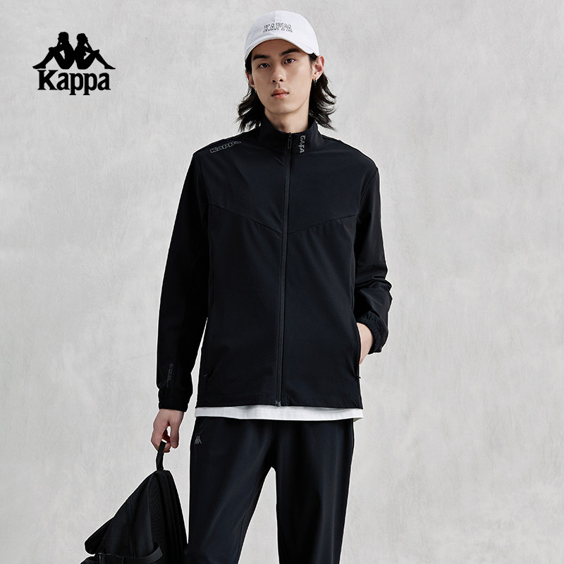 Kappa卡帕背靠背2025新款运动休闲外套男针织立领夹克休闲上衣秋