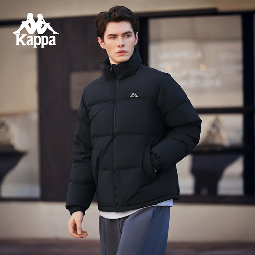 Kappa卡帕背靠背运动羽绒服男新款冬季简约基础款女立领保暖外套