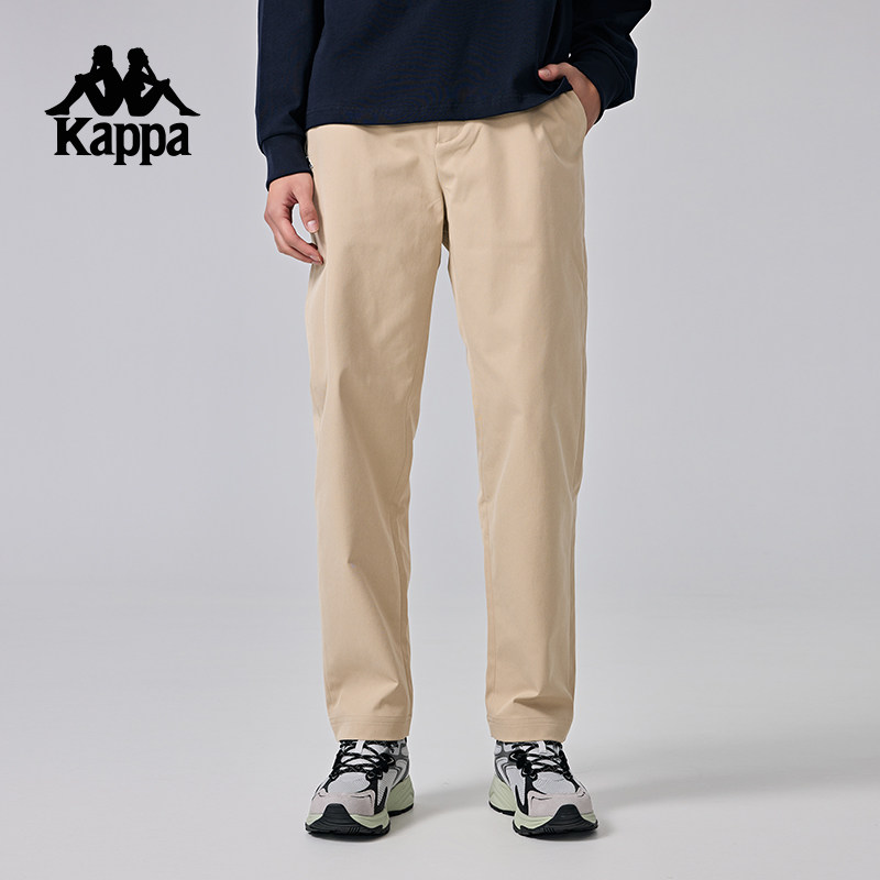 Kappa卡帕背靠背直筒休闲裤男秋季防泼水运动长裤修身裤子男新款