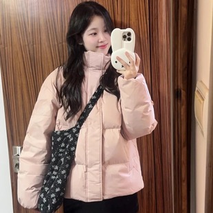 Kappa卡帕运动羽绒服女款2024冬季新款保暖黑色防寒服短款外套男