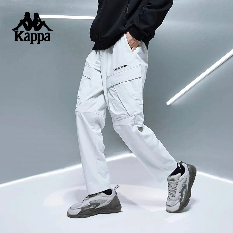 Kappa卡帕背靠背纯色宽松运动裤男春秋户外时尚休闲裤子工装风