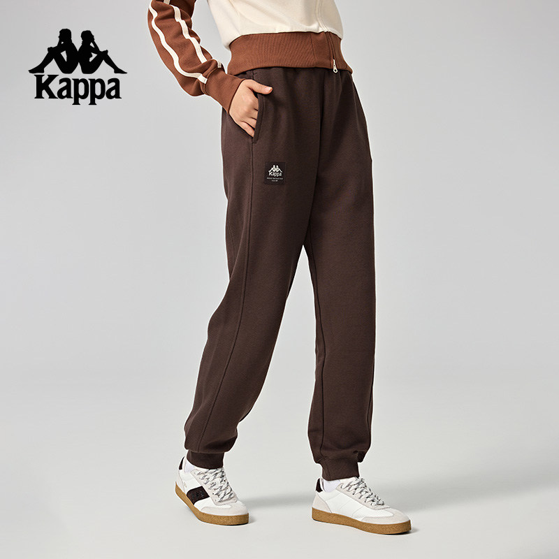 Kappa卡帕背靠背束脚运动裤女新款秋季复古休闲长裤针织卫裤女款