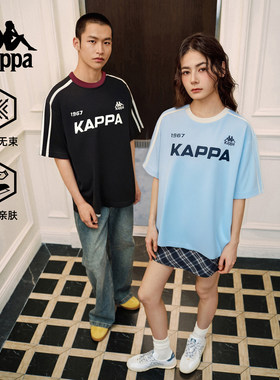Kappa卡帕背靠背纯棉短袖男2025新款情侣运动T恤女宽松休闲半袖潮