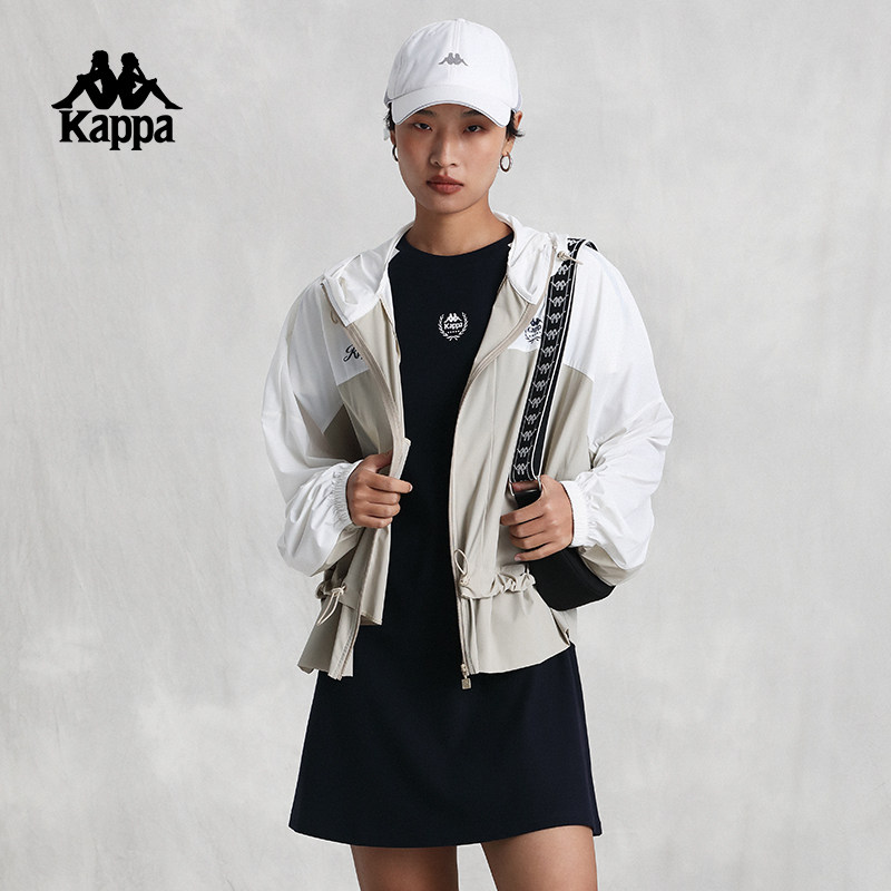 Kappa卡帕背靠背复古防风衣2025新款春秋防泼水外套女凉感防晒衣