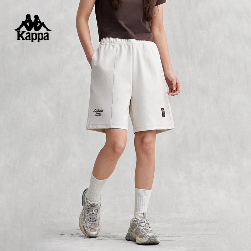 Kappa卡帕背靠背运动短裤女2025新款夏季宽松直筒休闲五分裤薄款