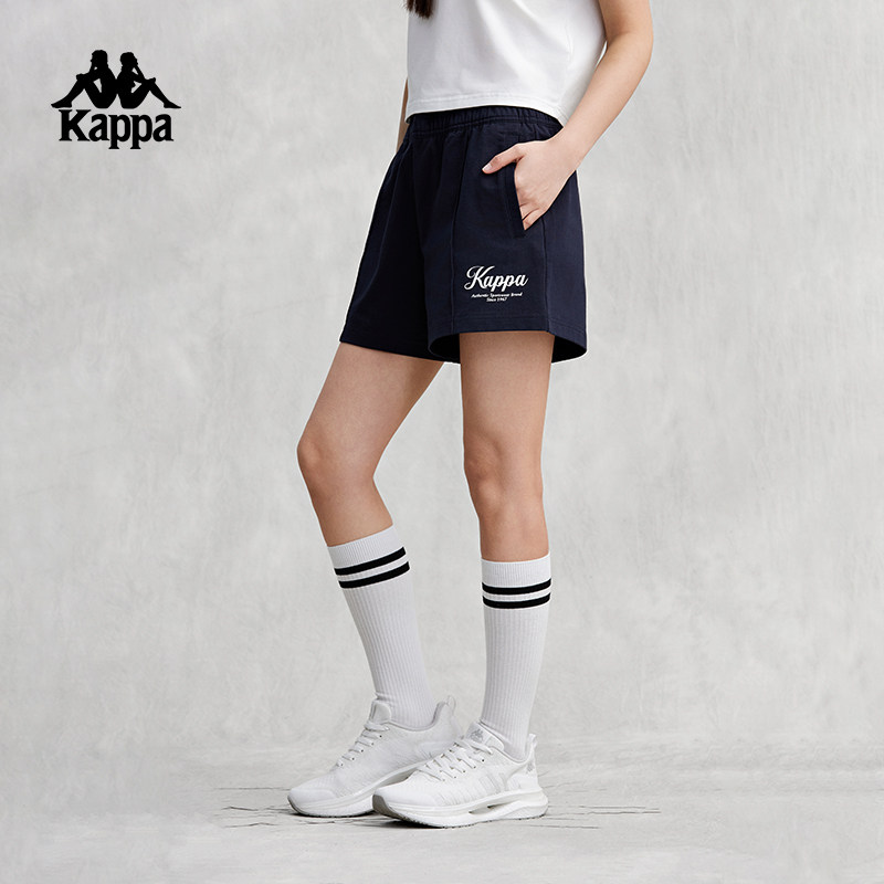 Kappa卡帕背靠背休闲短裤女夏户外跑步运动裤宽松直筒三分裤薄款