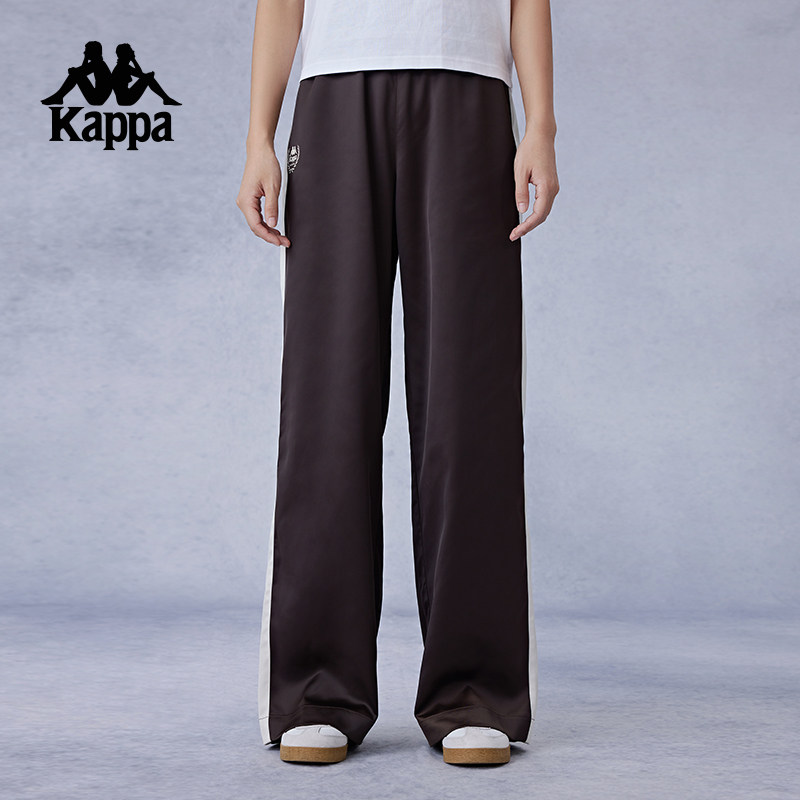 Kappa卡帕背靠背2025新款复古梭织运动长裤女裤工装裤直筒休闲裤