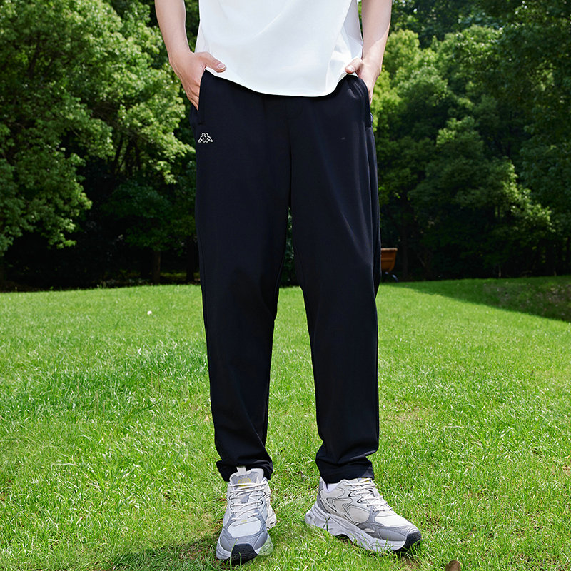 Kappa卡帕背靠背凉感休闲长裤男2025新款复古运动裤宽松针织裤子