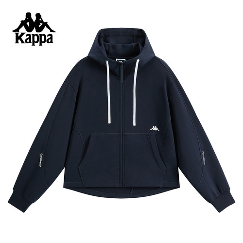Kappa卡帕背靠背运动外套女款2025秋季新款针织开身帽衫休闲上衣