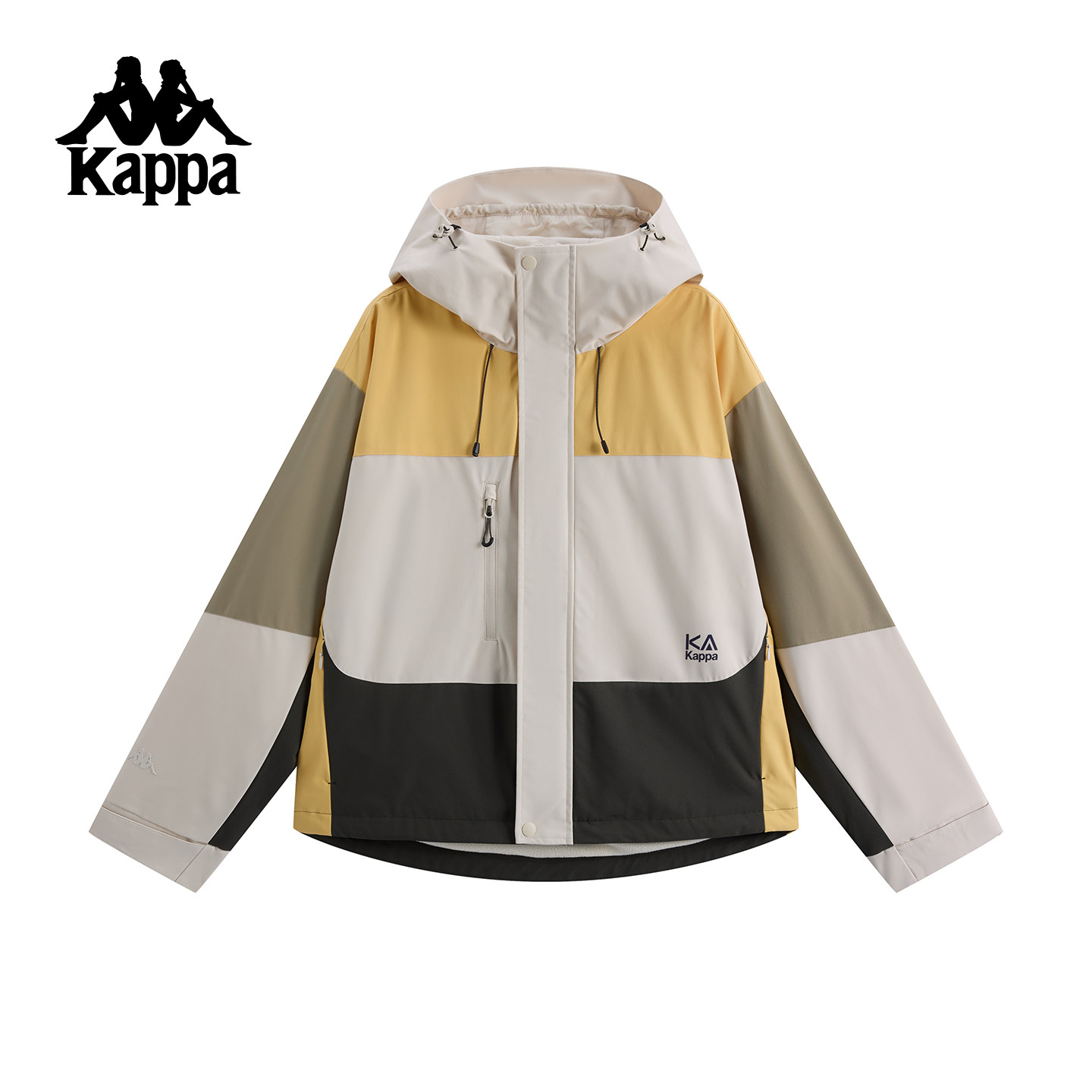 Kappa卡帕背靠背防风衣女厚款秋冬户外休闲防泼水外套保暖上衣潮