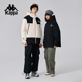 Kappa卡帕背靠背户外防泼水羽绒服女冬运动保暖防风外套男防寒服