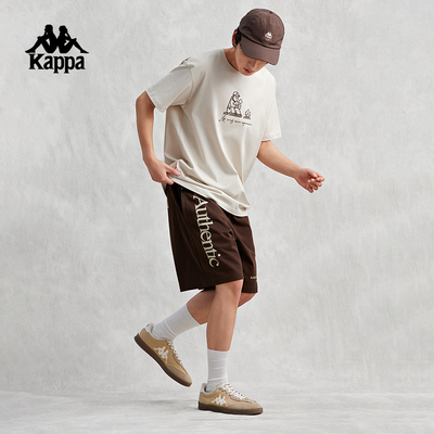 Kappa卡帕复古百搭字母印花休闲短裤薄款夏季户外跑步运动裤子男