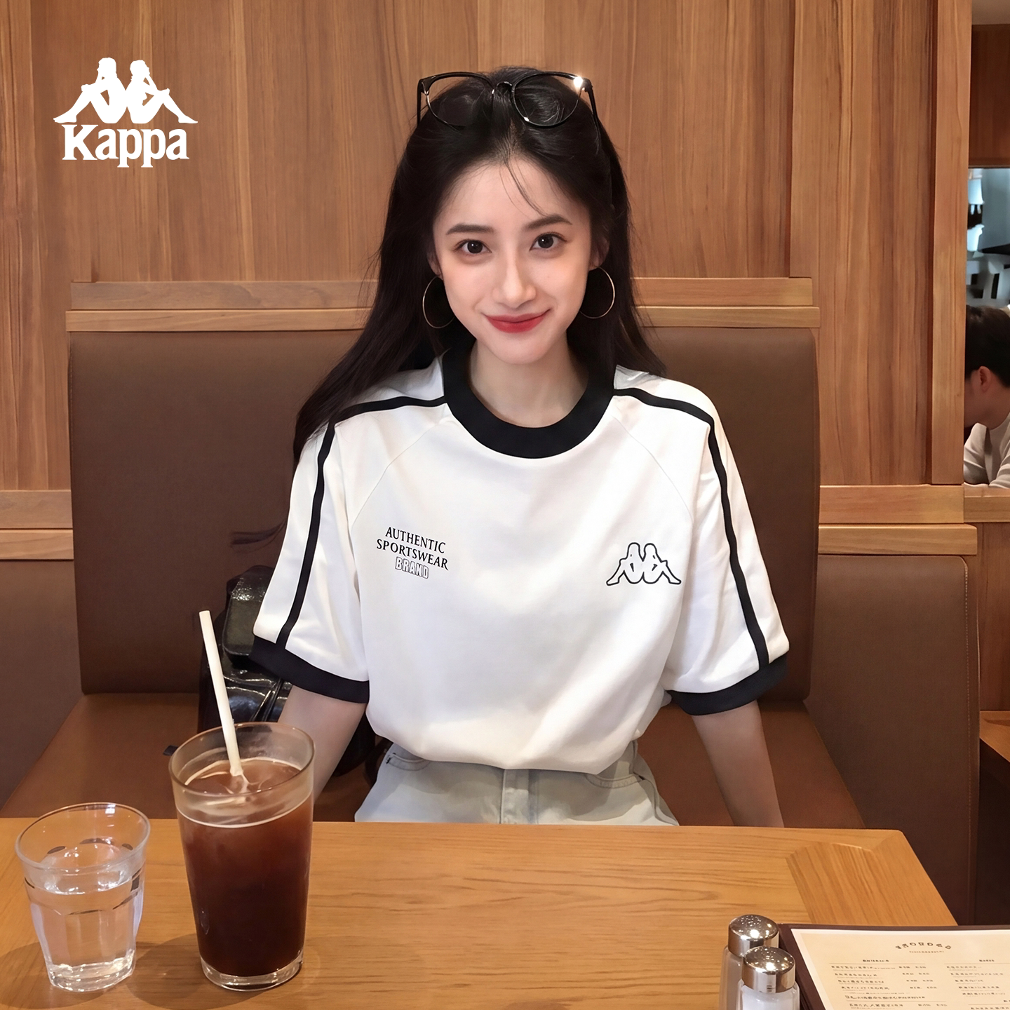 Kappa卡帕背靠背短袖T恤女2026夏季新款宽松情侣纯棉运动上衣男