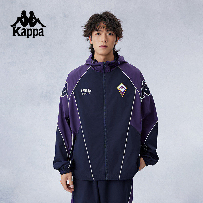 Kappa卡帕背靠背复古休闲撞色防风衣男秋季户外运动骑行穿搭外套