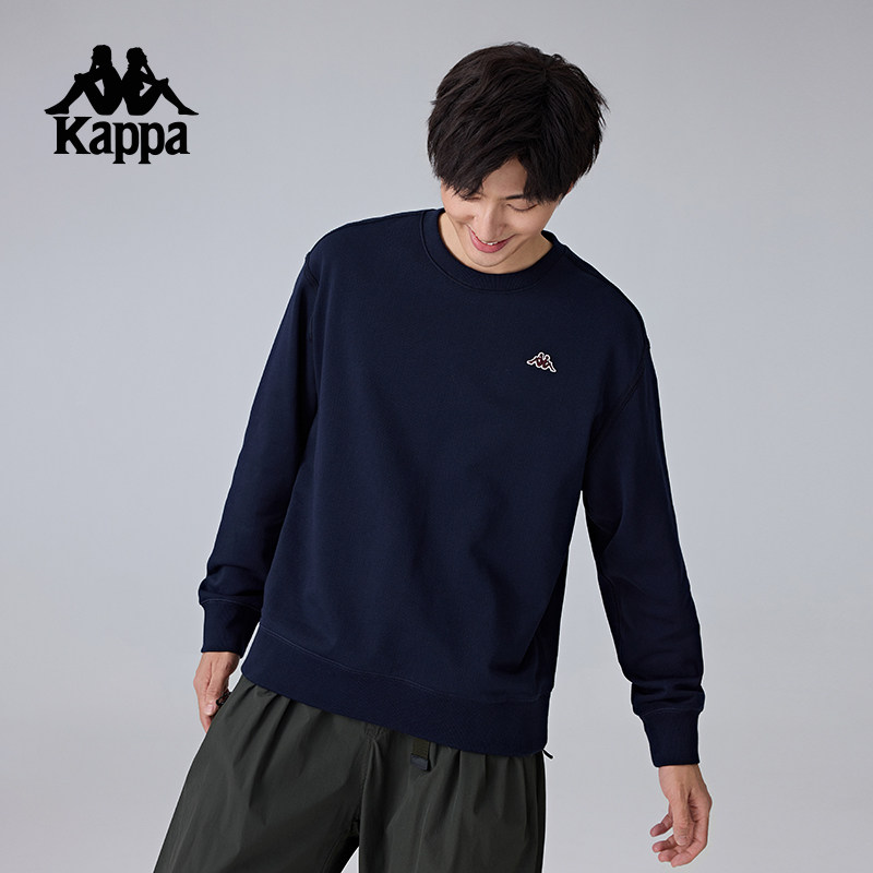 Kappa卡帕背靠背男针织套头衫2025新款运动长袖卫衣纯棉休闲上衣