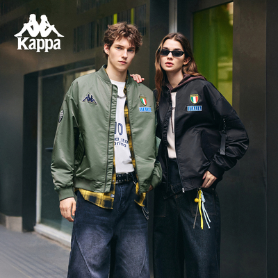 Kappa卡帕背靠背秋季新品运动美式复古飞行员教练夹克外套上衣