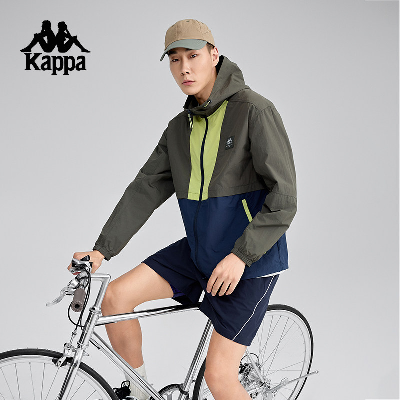 Kappa卡帕背靠背2025新款户外运动防风衣男款防泼水外套夹克上衣