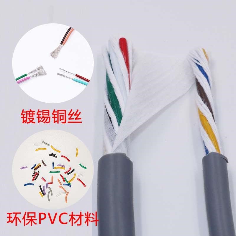 。高柔弹性拖链耐折软护套电缆TRVV 0.2机器人多芯控制信号线电源