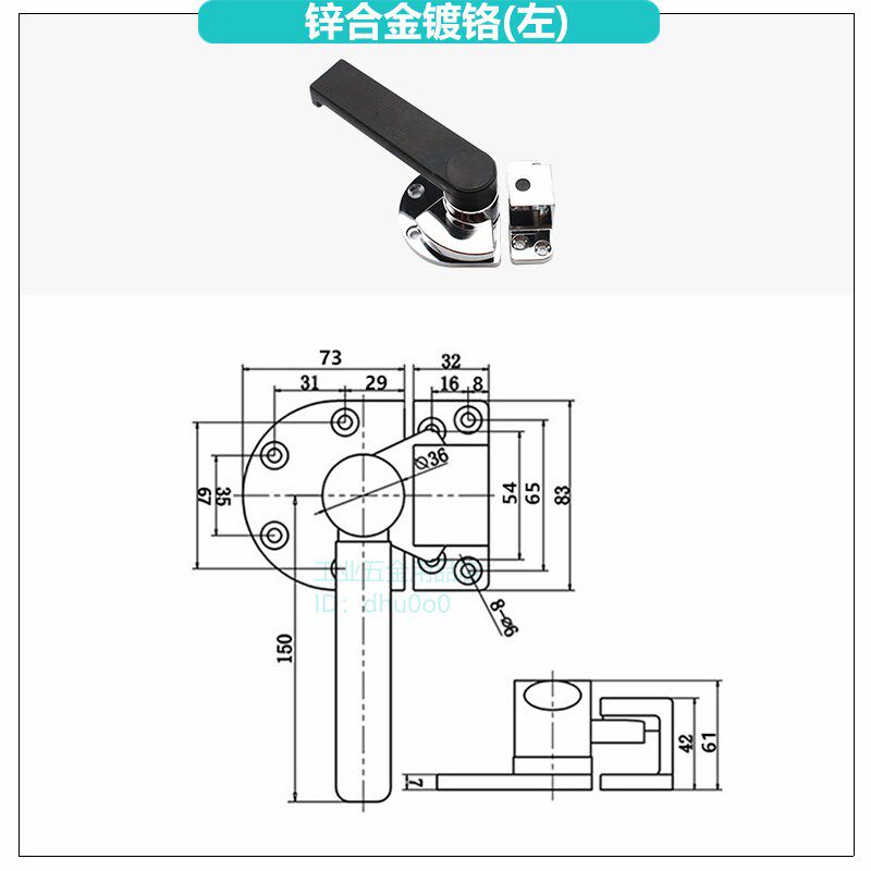 304不锈钢旋转扣手执锁密封闭大型设备机械门锁 橱柜蒸箱紧迫把手