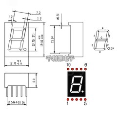 数码管0.5英寸 1位共阴 共阳 红光 5011AS 5011AH 5011BS 5011BH