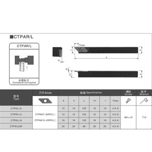 数控走心机切槽刀杆CTPAR1010/1212/1616/2020切断割刀配CTPA刀片