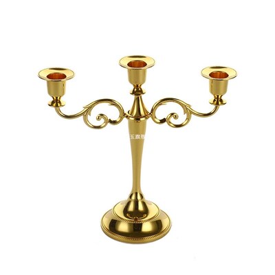 Metal 3 Arms Candle Holder Stick Stand European Style Candel
