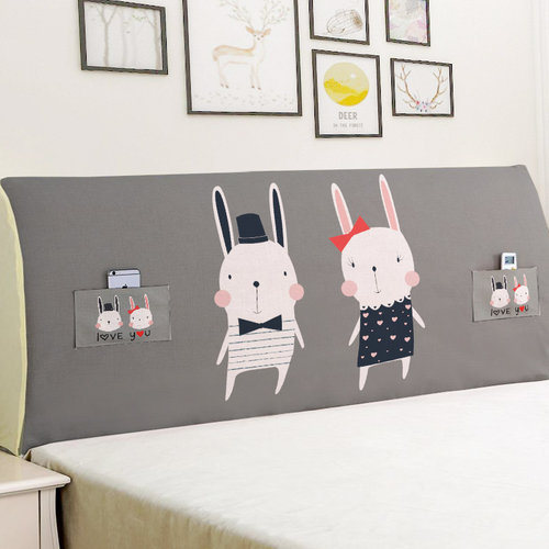 2019新款床头罩简约现代床头罩床头套防尘罩全包欧式床头罩北欧风