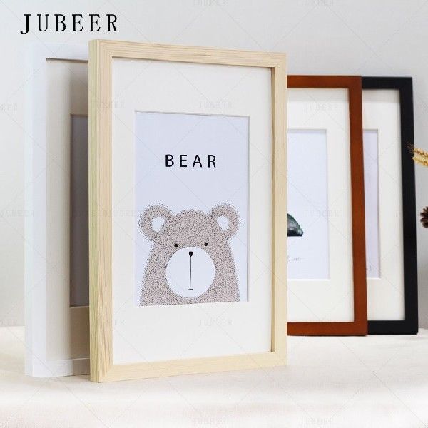 Nordic Simple Wooden Frame A4 A3 Black White Color Picture P