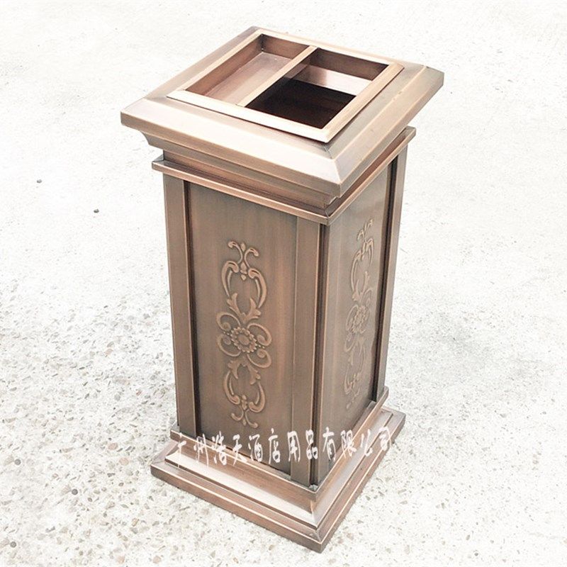 垃圾桶中式 酒店大堂烟灰桶垃圾筒古典烟灰缸铜果皮桶室内垃圾桶