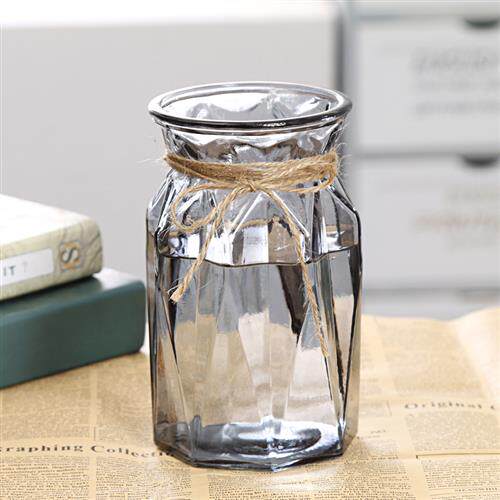 欧式简约水培玻璃花瓶透明水养绿萝富贵竹植物花盆客厅插花瓶摆件